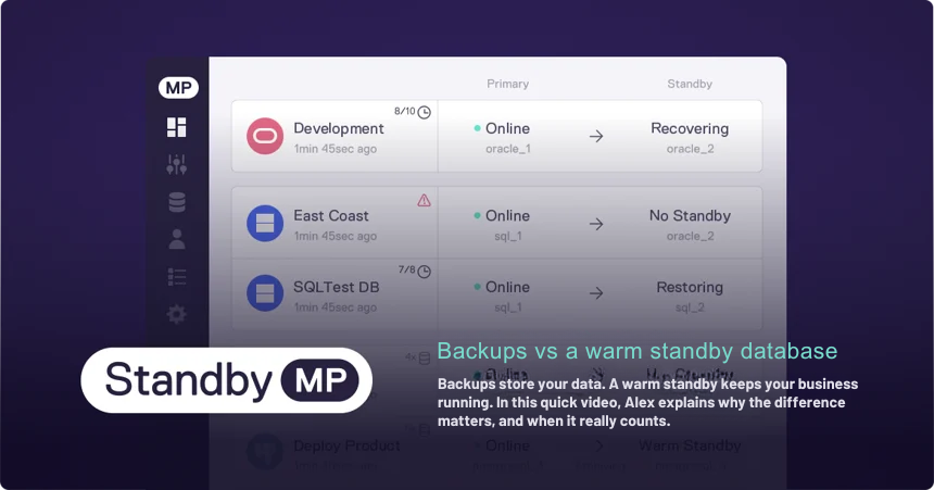Backups vs a warm standby database